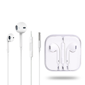 Universal Headset Earphone With Mic Volume Adjustable Earphones For Mobile Phone white CN