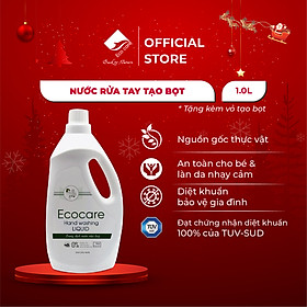 Nước rửa tay Hữu cơ diệt khuẩn dạng bọt Tinh dầu Thiên nhiên Cam/Quế/Nhài 1000ml thương hiệu ECOCARE ( tặng kèm vỏ tạo bọt)