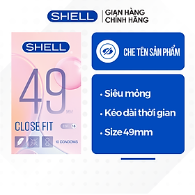 Bao cao su Shell Close Fit - Size 49mm, siêu mỏng, chống tuột