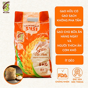 Gạo 5451 Mr. Bo túi 5kg Thơm Tự Nhiên, Dẻo, Mềm Cơm, Vị Ngọt