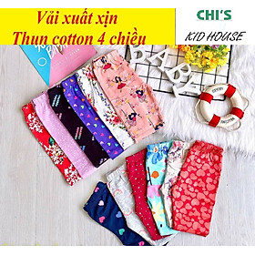 SET 5 LEGGING LỬNG/ QUẦN LỬNG QUA GỐI THUN COTTON 4 CHIỀU HOẠ TIẾT CHO BÉ GÁI HÀNG XUẤT DƯ ĐẸP 9-41KG