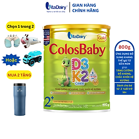 Sữa non Colosbaby Gold D3K2 2+ 800g, sữa bột giúp bé tăng cường đề kháng