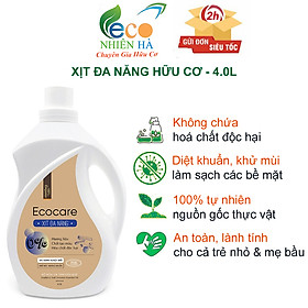 Nước lau bếp ECOCARE 4L hữu cơ, xịt đa năng, nước lau kiếng, lau bàn ăn