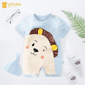 Quần Áo Trẻ Em Sơ Sinh Bộ Đồ Liền Thân Cộc Tay Chất Cotton Body Hình Thú