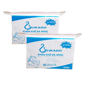 Khăn khô đa năng LIKADO loại 600gram kích thước 15x20 khoảng 550 tờ dùng cho mẹ và bé (COMBO 2 GÓI)