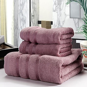 Combo 3 Khăn siêu thấm chất liệu 100 cotton,1 khăn tắm lớn 70x140 + 2 khăn mặt 34x75-0200