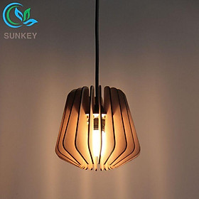 Đèn Trang Trí Thả Trần Oskar - Kích Thước 18x19 cm - Được Làm Từ Chất Liệu Gỗ Plywood Cao Cấp