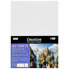 Giấy Vẽ Màu Nước Emotion A5 - 10 Tờ 230gsm - Zen Art 8452