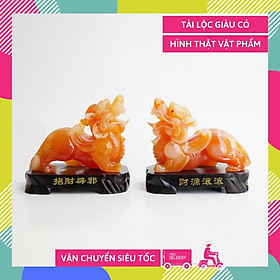 Mua Cặp tượng Tỳ Hưu Đỏ phong thủy may mắn - Cao 10cm