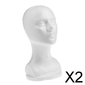2x12'' Female Foam Mannequin Manikin Head Model Wigs Glasses Display Stand