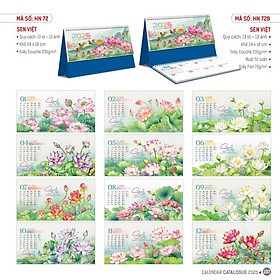 Lịch Hoa Niên 2026 - Lịch Bàn Chữ A 24x18 Không Note Sắc Xuân HN73