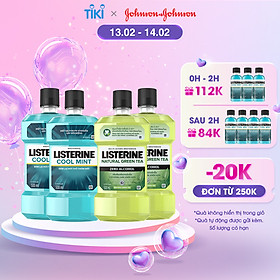 Bộ 2 Nước Súc Miệng Listerine Ngừa Sâu Răng Green Tea 500ml + 2 Nước Súc