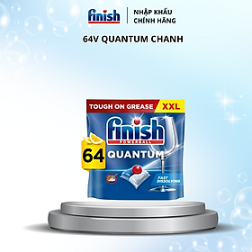 Túi 60 viên rửa bát Finish Quantum Dishwasher Tablets Lemon Sparkle QT025460 - hương chanh