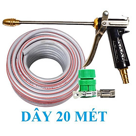 Mua Bộ dây vòi xịt nước rửa xe  tưới cây . tăng áp 3 lần  loại 20m 206318 đầu đồng đai + tặng đai