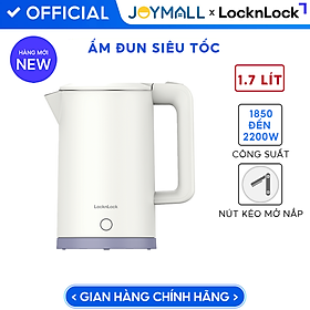 Ấm Đun Siêu Tốc LocknLock EJK728IVY 1.7L 1850-2200W, Hàng Chính Hãng, Nút Kéo Mở Nắp - JoyMall