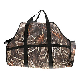 Camo Firewood Log Tote Wood Carrier Bag Holder Heavy Duty Fireplace Caddy