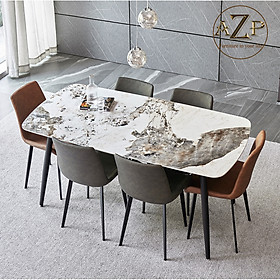 Mua Bàn Ghế Ăn Phong Cách Đương Đại Châu Âu - Xu Hướng Hiện Nay Cho Không Gian Hiện Đại - Chân Thép Mặt Đá - Hàng Nhập Khẩu AZP
