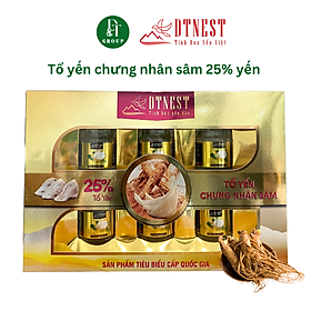 Đặc sản Khánh Hòa - Hộp quà Yến Chưng Đường Phèn Nhân Sâm 6 hũ-70ml DT