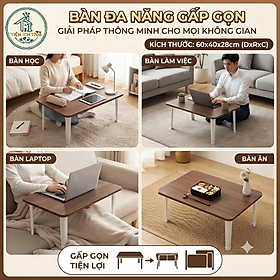 Bàn học gấp gọn chân nhựa ngồi bệt - giao màu ngẫu nhiên