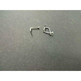 Khuyên cánh mũi đá trắng nhỏ kiểu cong - - XUÂN SHOP CHUYÊN KHUYÊN NHẬP THÁI