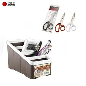 Combo khay đựng đồ rất tiện lợi & gọn gàng + kéo văn phòng Echo Metal 18cm - made in Japan