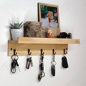 Mua KỆ TREO TƯỜNG  TRANG TRÍ. Gỗ thông  móc treo đồng retro  phù hợp mọi không gian decor. PMV-BTCK004