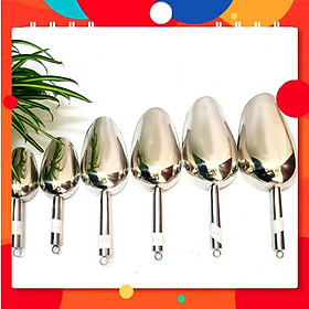 Mua Dụng cụ cây muỗng Xúc đá bằng inox 304 số 1-2-3-4-5-6 vòng tròn đuôi cán dày xịn đẹp cao gấp giá rẻ các cỡ