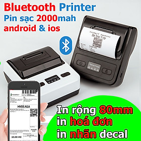Máy in hoá đơn, in nhãn vận chuyển Xprinter MP-80L, in rộng 80mm, kết nối không dây Bluetooth với điện thoại, in hoá đơn viet tel pay pro ( hàng nhập khẩu)