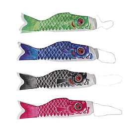 4 Pieces 40cm Japanese Windsock Carp Flag Koi Nobori Sailfish Wind Streamer