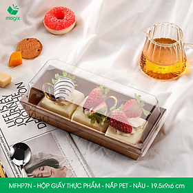 Mua MFHP7N - 19.5x9x6 cm - 50 hộp giấy nắp PET kraft nâu đựng thực phẩm  thức ăn mang đi