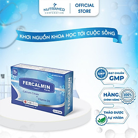 Viên bổ sung canxi FERCALMIN forte - Hỗ trợ bổ sung canxi, vitamin và khoáng chất cho bà bầu, trẻ chậm lớn, còi xương, phụ nữ loãng xương mãn kinh [Hộp 30 viên] - Nhà máy liên doanh Medinej - USA và đạt chuẩn GMP-WHO