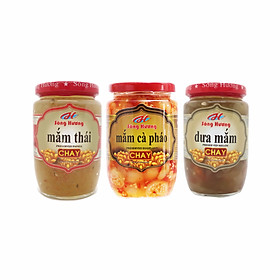 Combo 1 Hũ Mắm Thái Chay 430g + 1 Hũ Mắm Cà Pháo Chay 390g + 1 Hũ Dưa Mắm Chay 430g Sông Hương Foods