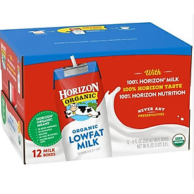 Thùng 12 Hộp Sữa Nước Tách béo Horizon Organic Mỹ Skimmed Milk 236ml x 12