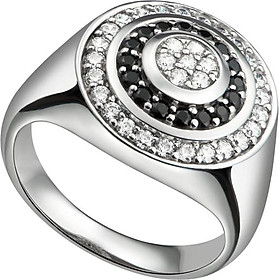 Nhẫn bạc nam PNJSilver đính đá màu đen 92527.403-BO