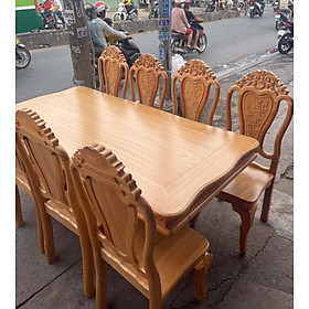 Bộ bàn ăn 8 ghế gỗ gõ đỏ cao cấp cho gia đình ( FREESHIP 80 KM )