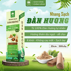 [HỘP 500 cây] Nhang Sạch Đàn Hương 29cm - MỘC LÂM - Ít Khói - Hương thơm dịu ngọt - Nhang thiên nhiên