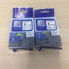 Mua Combo 2 cuộn nhãn in TZ2-211 tiêu chuẩn - Chữ đen trên nền trắng 6mm - Hàng nhập khẩu