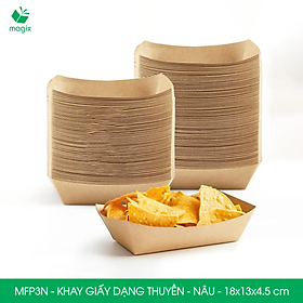 Mua MFP3N - 18x13x4.5 cm - 100 khay giấy dáng thuyền đựng thức ăn  khay giấy đựng món tráng miệng