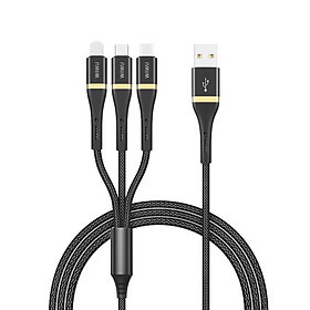 Cáp WIWU Elite Wi-C011 3IN1 1,2m 2.4A USB FAST CHARGING DATA CABLE sạc nhanh 2.4A và truyền dữ liệu - Hàng chính hãng