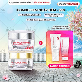 Bộ kem dưỡng ngày và đêm: Kem ban ngày 5 trong 1 (30ml) + Kem ban đêm (30g) giúp dưỡng ẩm, nâng tông, sáng da, làm mờ vết thâm, sạm, nám