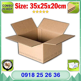 Mua 20 Hộp Carton  KT: 35x25x20cm  Hộp carton  Thùng carton  Hộp đóng hàng  Thùng đóng hàng  Thùng carton 3 lớp