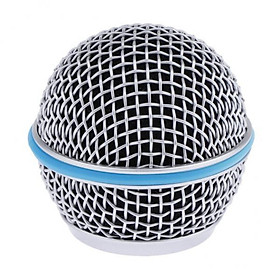 4x Blue Steel Mesh Microphone Grille Head Replacement Accessory