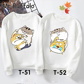 Áo đôi sweater cute - ÁO ĐÔI THU ĐÔNG MÈO BÉO AMI CỰC YÊU - T52