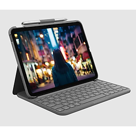 Bao da kèm bàn phím Logitech Slim Folio mỏng của Logitech dành cho iPad 10TH - Hàng Chính Hãng