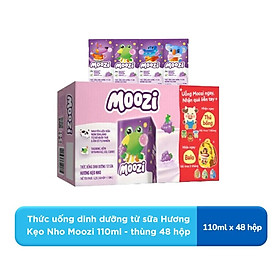 Thùng sữa Moozi hương Nho có thạch 110ml (48 hộp x 110ml)