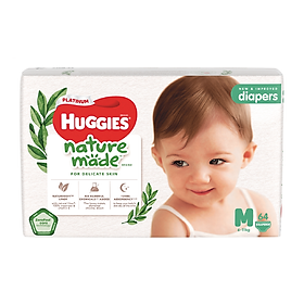 Tã Dán Siêu Cao Cấp Huggies Platinum Naturemade M64 (64 Miếng)