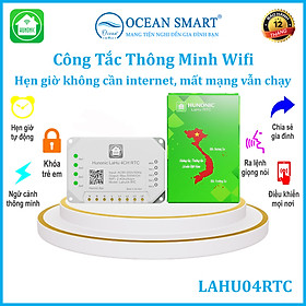 Công Tắc Thông Minh Wifi Hunonic, Công Tắc Hẹn Giờ Không Cần Internet - LAHU04 RTC