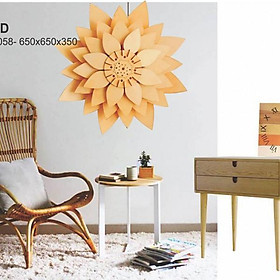Đèn gỗ decor hình hoa sen trang trí thả trần, ốp tường quán cafe, khách Sạn, homestay.