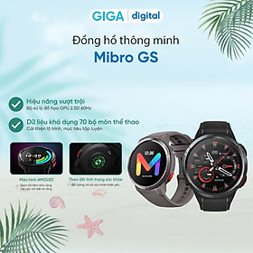Mua Đồng Hồ Thông Minh Mibro GS Pro - Có Định Vị GPS  Hỗ trợ nghe gọi với GS Pro   Chống Nước Chuẩn 5ATM  Hoạt Động Chế Độ Thường Tới 24 Ngày  Đồng hồ nghe gọi