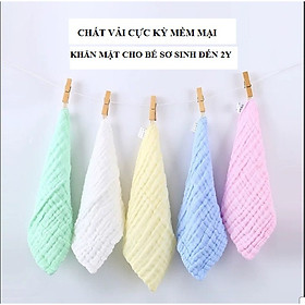 Mua Set 5 khăn mặt xô nhăn trơn cực mềm và đẹp cho bé